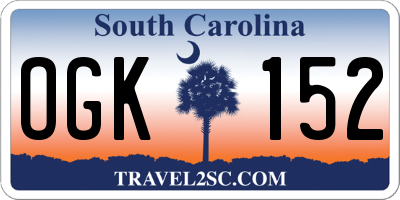 SC license plate OGK152