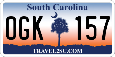 SC license plate OGK157
