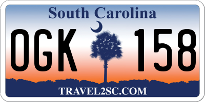 SC license plate OGK158