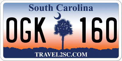 SC license plate OGK160