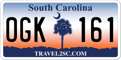 SC license plate OGK161