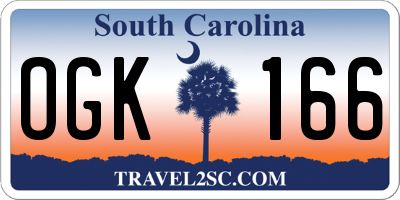 SC license plate OGK166
