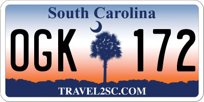 SC license plate OGK172