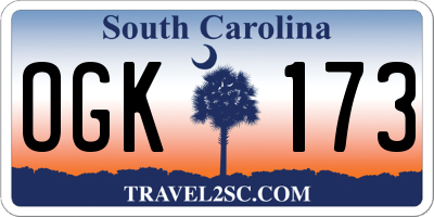 SC license plate OGK173
