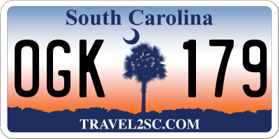 SC license plate OGK179