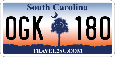 SC license plate OGK180