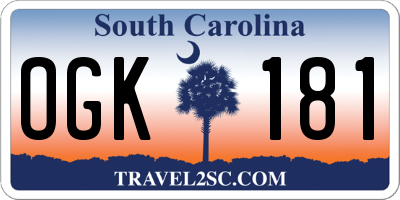 SC license plate OGK181