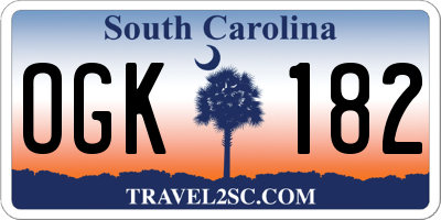 SC license plate OGK182
