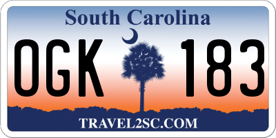 SC license plate OGK183