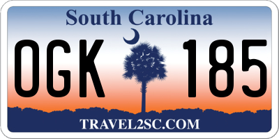 SC license plate OGK185