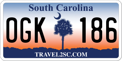 SC license plate OGK186
