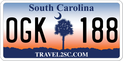 SC license plate OGK188