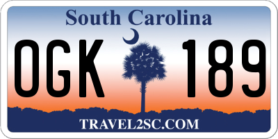 SC license plate OGK189