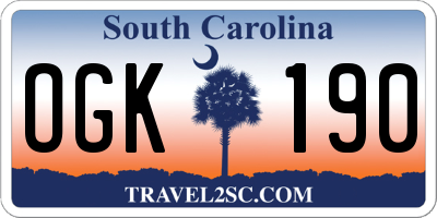 SC license plate OGK190