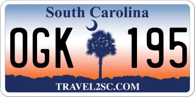SC license plate OGK195