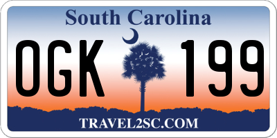 SC license plate OGK199