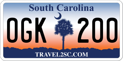 SC license plate OGK200