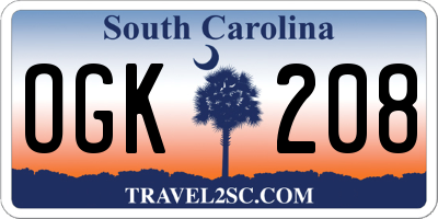 SC license plate OGK208