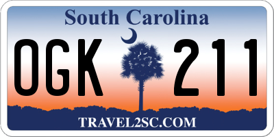 SC license plate OGK211
