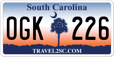 SC license plate OGK226