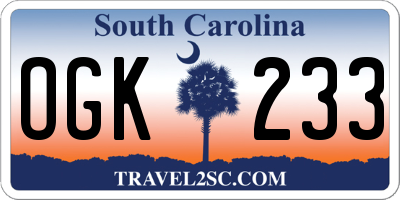 SC license plate OGK233