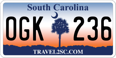 SC license plate OGK236