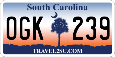 SC license plate OGK239