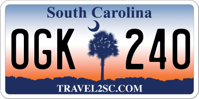 SC license plate OGK240