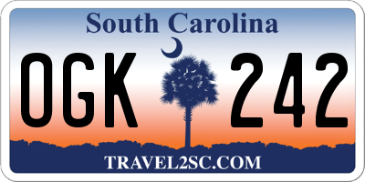 SC license plate OGK242
