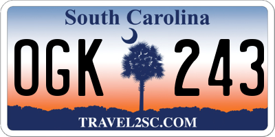 SC license plate OGK243