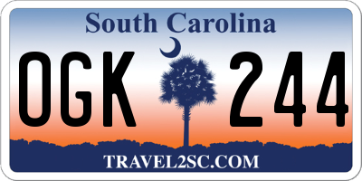 SC license plate OGK244
