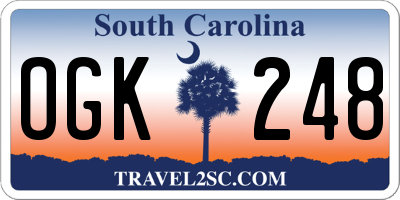 SC license plate OGK248