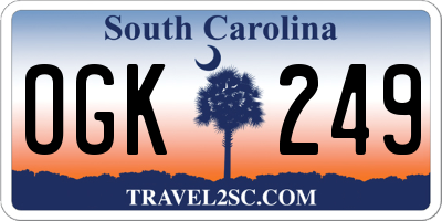 SC license plate OGK249