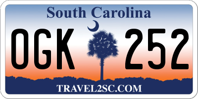 SC license plate OGK252