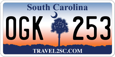 SC license plate OGK253