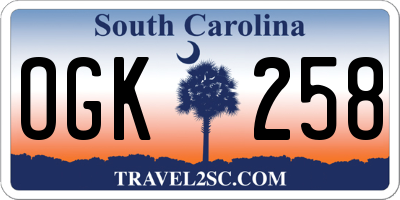 SC license plate OGK258