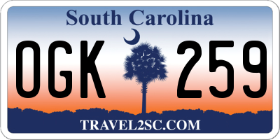 SC license plate OGK259
