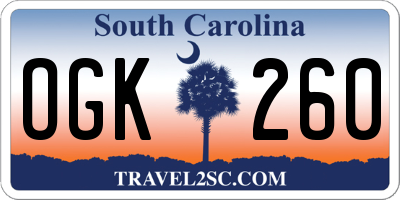 SC license plate OGK260