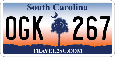 SC license plate OGK267