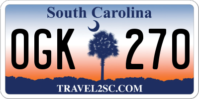 SC license plate OGK270