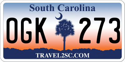 SC license plate OGK273