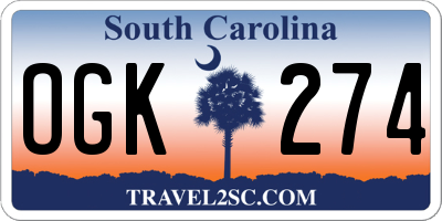 SC license plate OGK274
