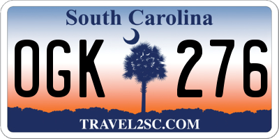 SC license plate OGK276