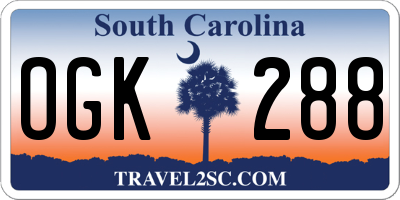 SC license plate OGK288
