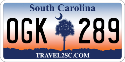 SC license plate OGK289