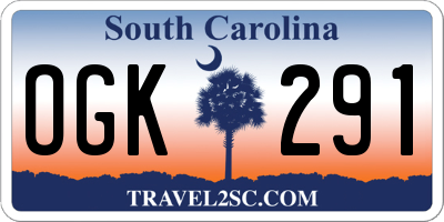 SC license plate OGK291