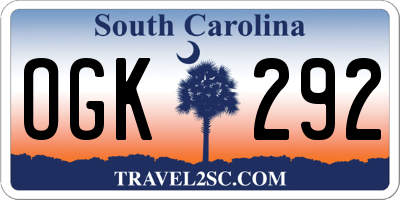 SC license plate OGK292