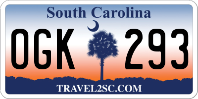 SC license plate OGK293