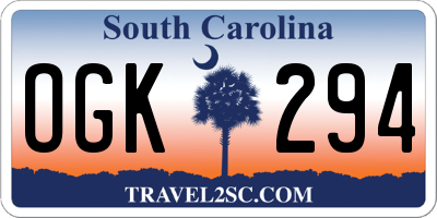 SC license plate OGK294