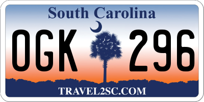 SC license plate OGK296